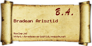 Bradean Arisztid névjegykártya